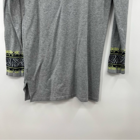 Hale Bob Bohemian Tunic Knit Top Womens M Gray Tassel Tie Neck Long sleeve - Picture 7 of 10